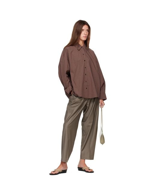 Cordera Brown Checked Oversized Shirt