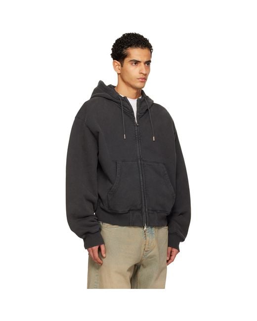 Hope Black Oversized Zip-Up Hoodie for men