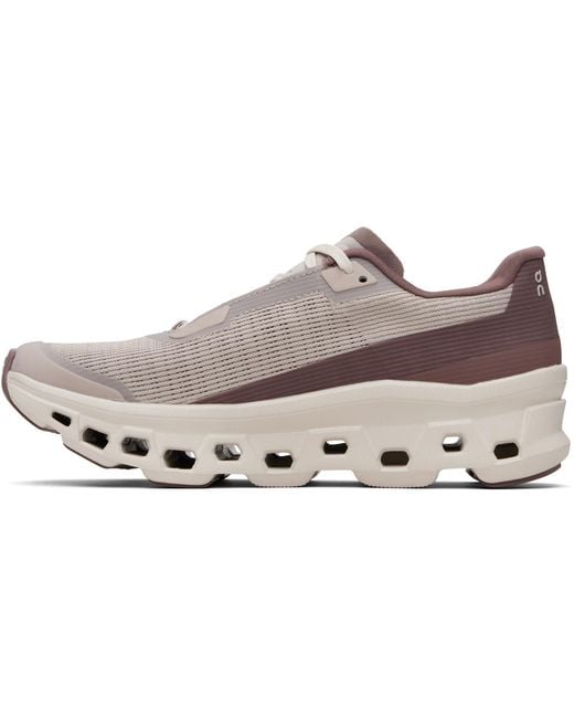 On Shoes Black Taupe & Burgundy Cloudmster Void Sneakers for men
