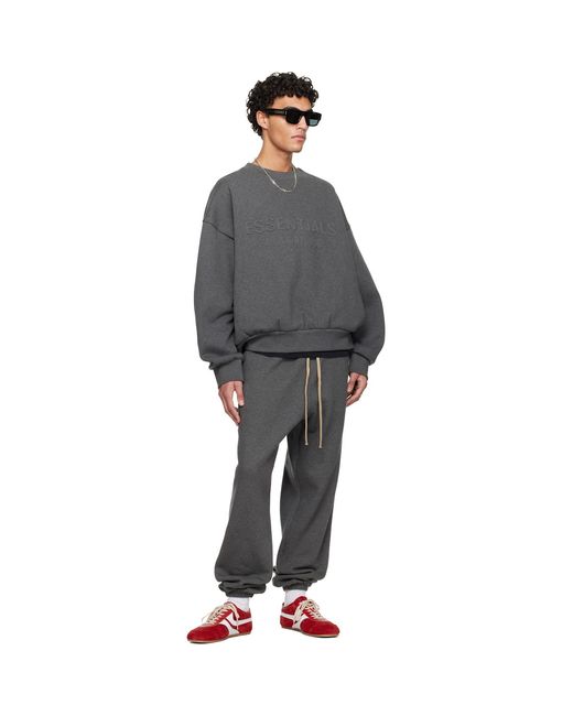Fear Of God Gray Holiday Embossed Classic Crewneck Sweatshirt for men