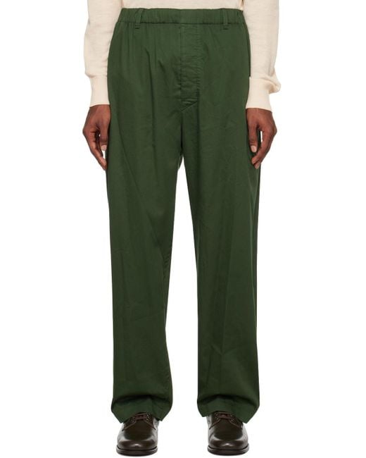 Lemaire Green Relaxed Trousers for men
