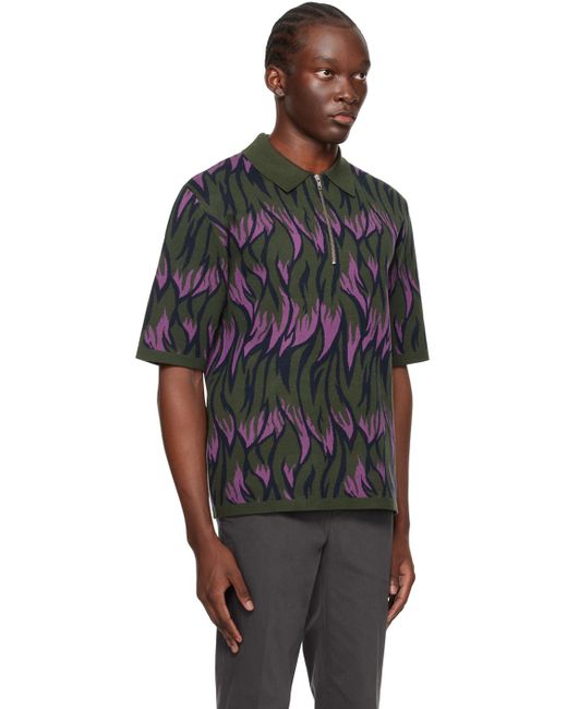 Samsøe & Samsøe Black Purple & Green Garam Polo for men