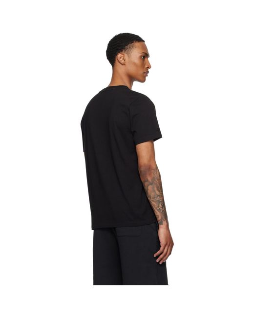 Moncler Black Three-Pack Logo Patch Cotton T-Shirts for men