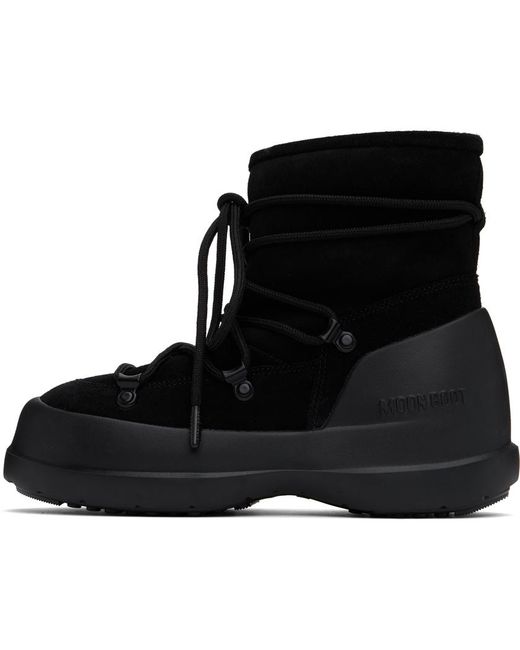 Moon Boot Black Insulated Suede Mid-Calf Boots