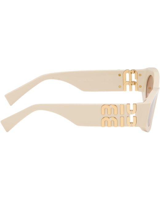 Miu Miu Pink Off- Retro Oval Sunglasses