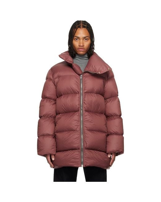 Rick Owens Red Concordians Turtle Down Coat for men