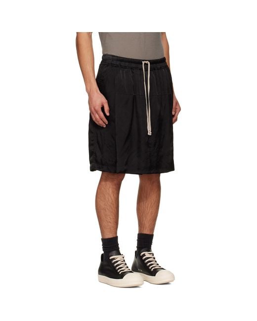 Rick Owens Black Temple Kilt Shorts for men