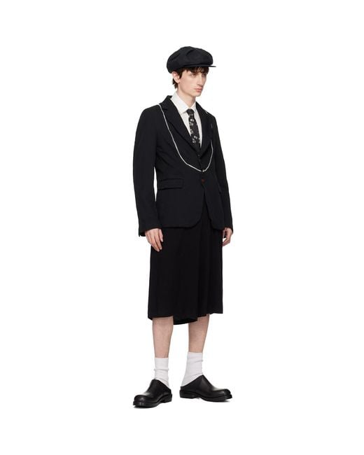 Yohji Yamamoto Black Flower Plaid Jq Derby Tie for men