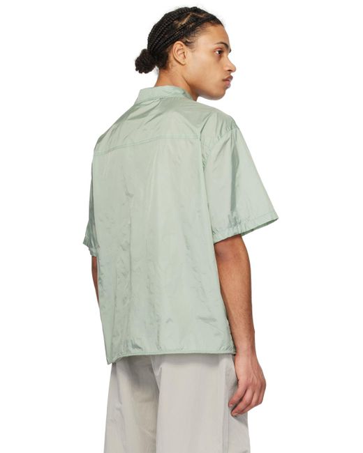 Amomento Green Spread Collar Shirt for men