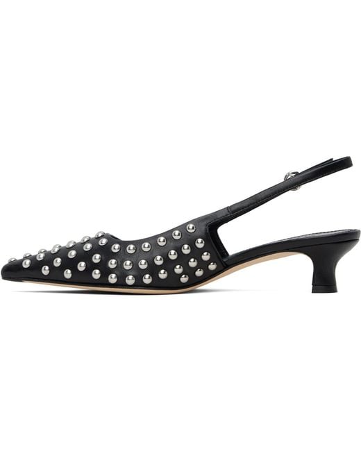 Aeyde Black Catrina Studded Slingback Heels