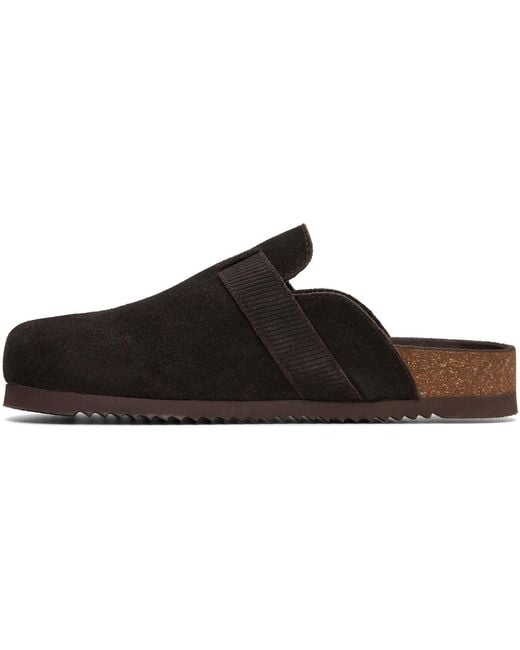 Barbour Black Bowman Suede Mule Loafers for men
