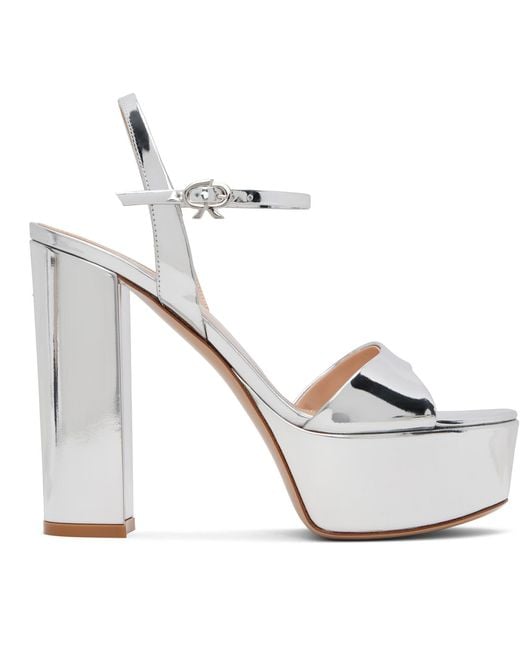 Gianvito Rossi White Marlena Heeled Sandals