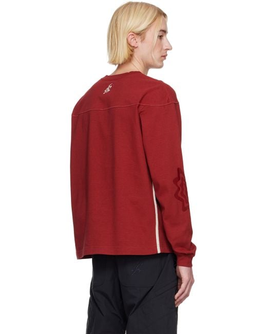 Asics Red Novalis Bixance Long Sleeve T-Shirt for men