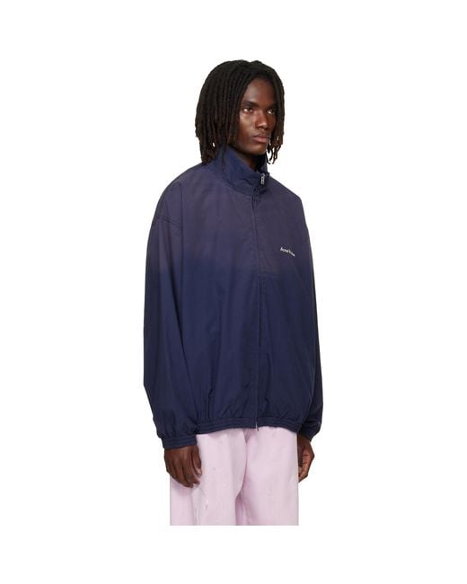 Acne Blue Washed Logo Jacket for men