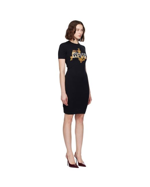 Versace Jeans Couture Black Vestiti Jersey Stretch Minidress