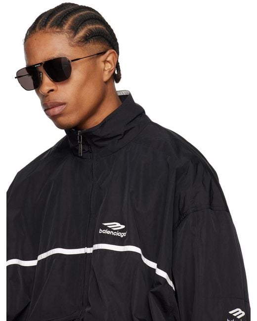 Balenciaga Gray Tag 2.0 Navigator Sunglasses in Black for Balenciaga Gray Tag 2.0 Navigator Sunglasses in Black for