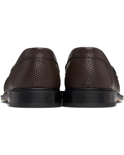VINNY'S Black Snake 'Yardee' Loafers for men