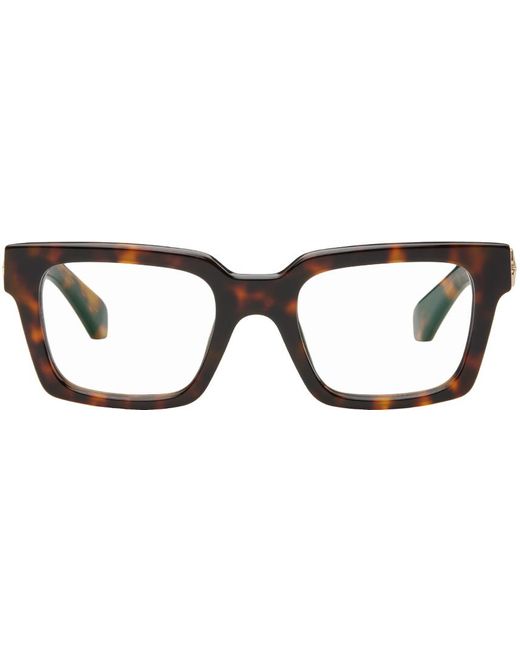 Off-White c/o Virgil Abloh Black Brown Optical Style 72 Glasses for men