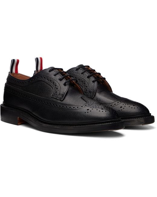 Thom Browne Black Leather Sole Longwing Brogues for men
