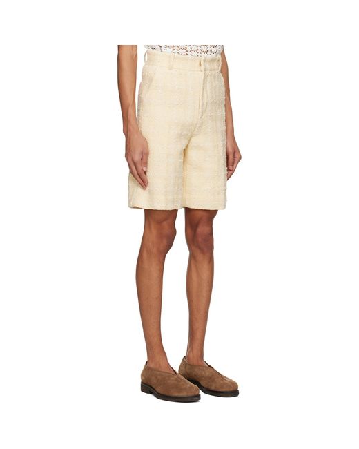 young n sang Natural Sequined Shorts for men