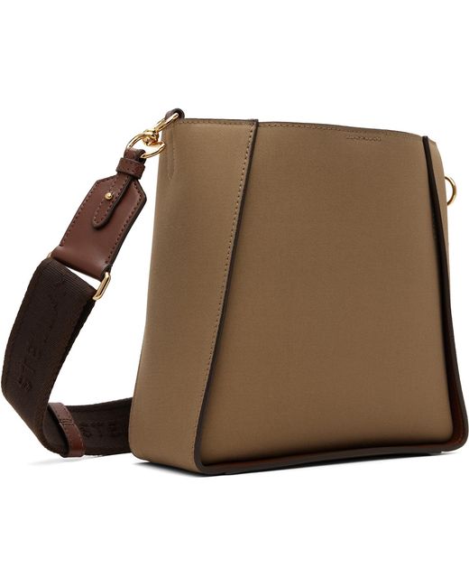 Stella McCartney Brown Khaki Logo Square Crossbody Bag