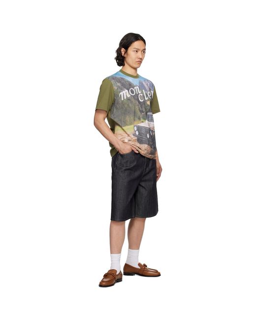 Moncler Genius Multicolor Mercedes-Benz By Nigo Khaki Short Sleeve T-Shirt for men