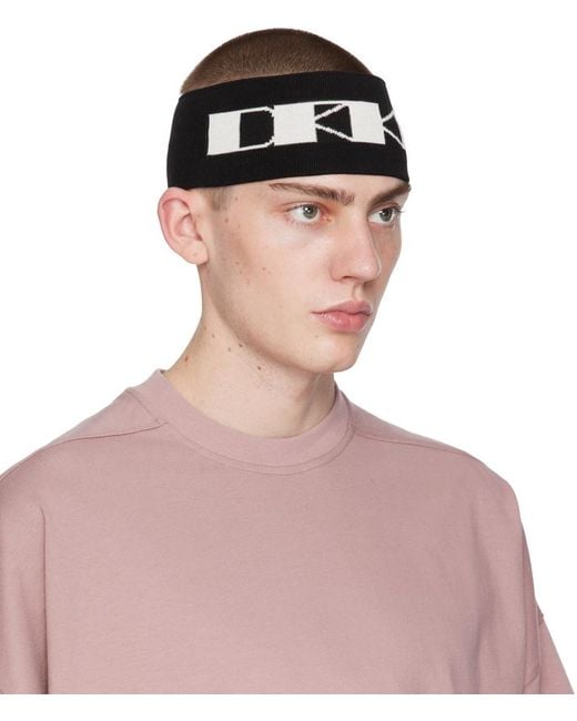 Rick Owens Pink Black 'drkr' Headband for men