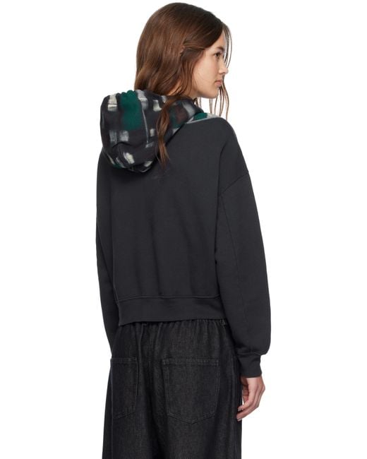 Eckhaus Latta Black Garment-Dyed Hoodie