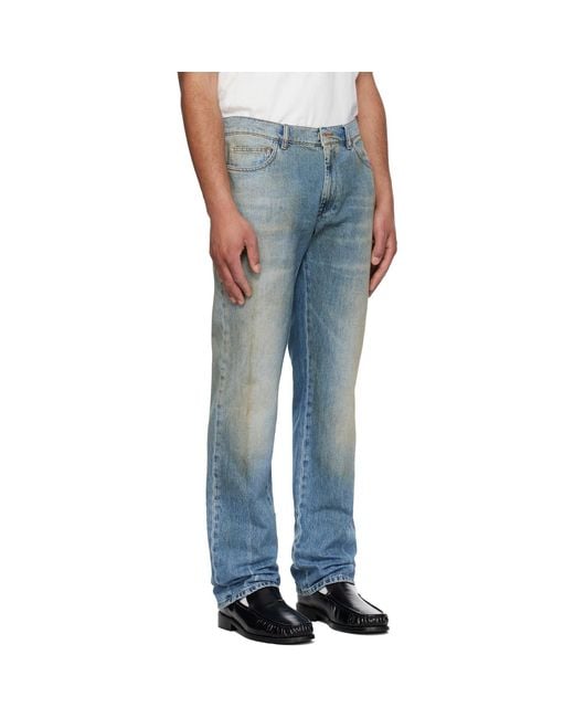 MM6 by Maison Margiela Blue Faded Jeans for men