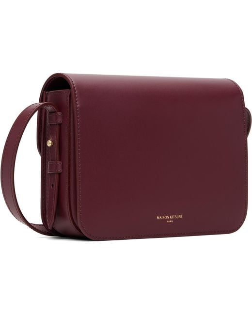 Maison Kitsuné Purple Burgundy Edie Bag