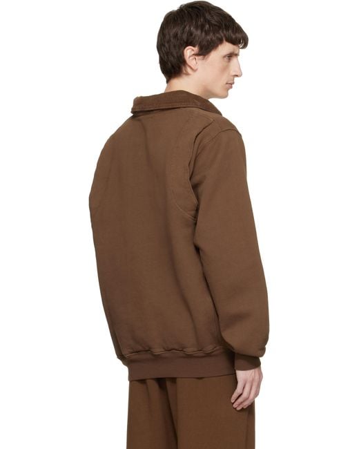 メンズ Les Tien ブラウン Moto Back ヘビーウェイト ポロシャツ Brown