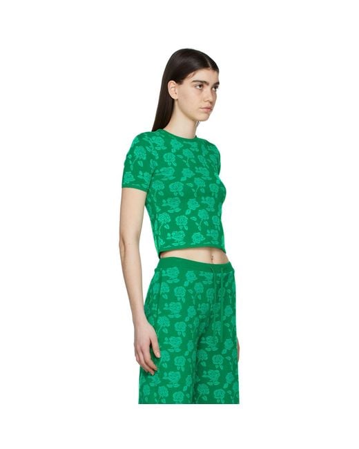 Pushbutton Green Polyester T-shirt