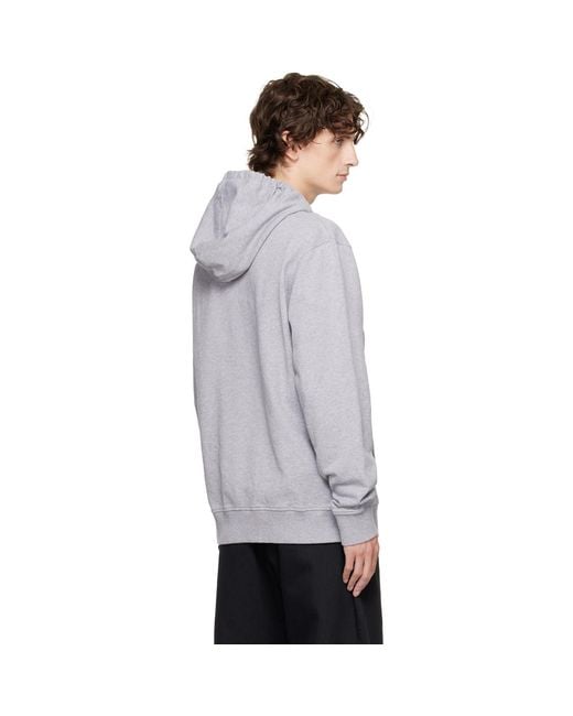 J.W. Anderson Gray Logo Embroidery Hoodie for men
