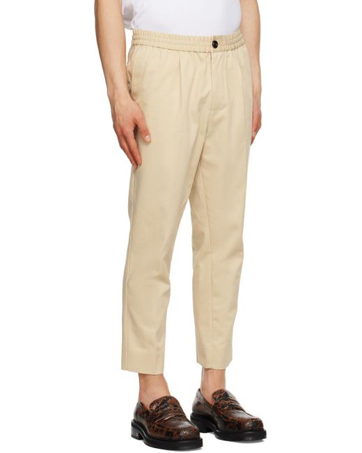 AMI Natural Beige Elasticized Trousers for men