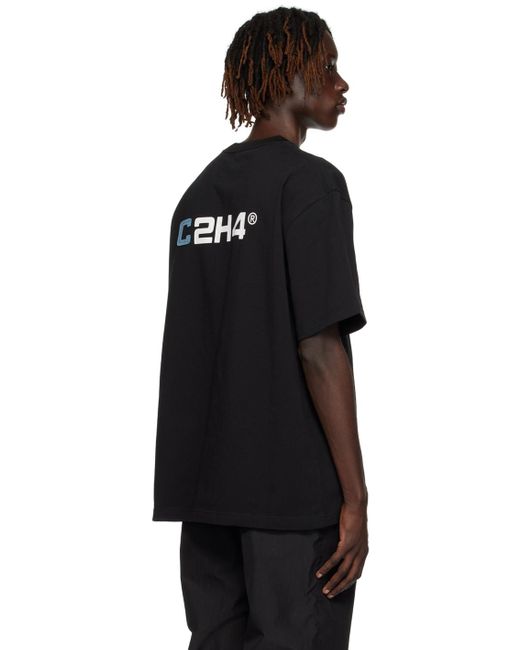 C2H4 Black Printed T-shirt for men