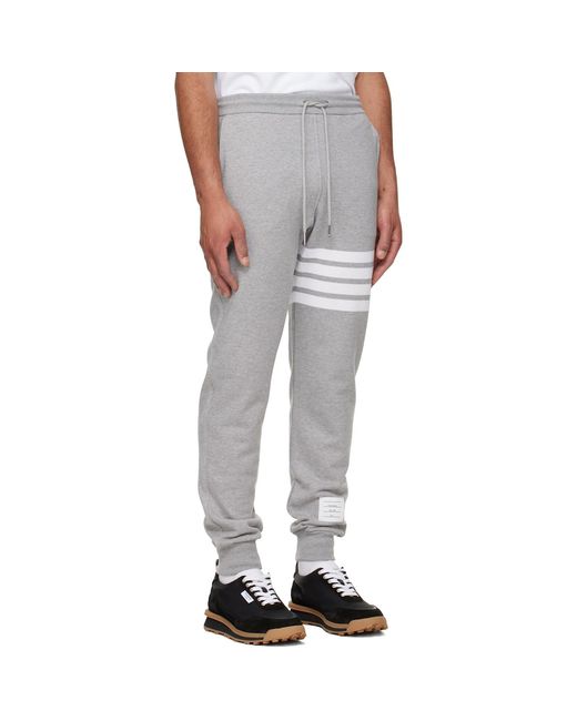 Thom Browne Gray Classic Loopback 4-Bar Sweatpants for men