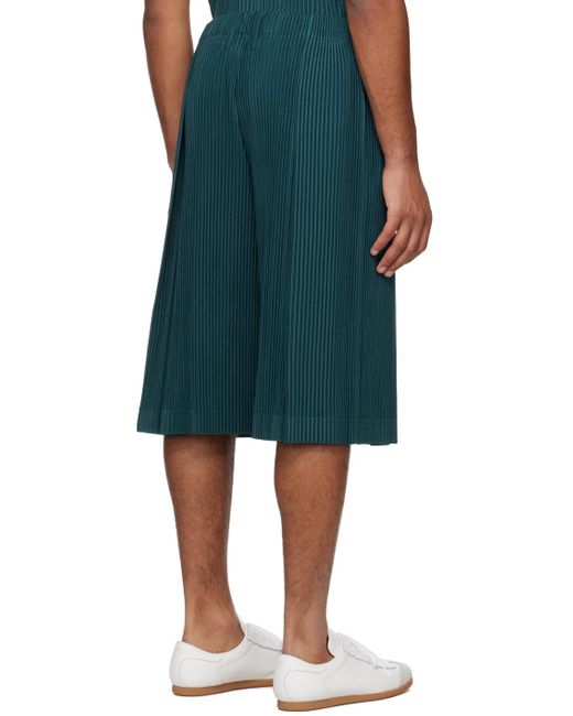 Homme Plissé Issey Miyake Green Homme Plissé Issey Miyake Tailo Pleats 2 Shorts for men
