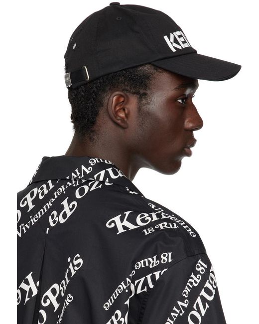KENZO Black Paris Graphy Cap for men