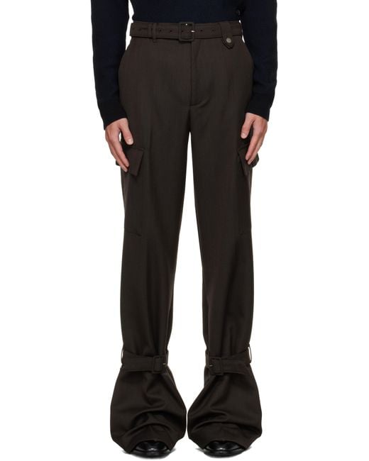 Egonlab Black Belted Cargo Pants for men