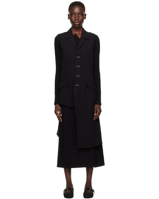 Veston noir en cambrésine Yohji Yamamoto en coloris Black