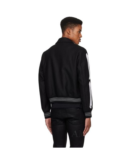 Amiri Black Bones Bomber Jacket for men