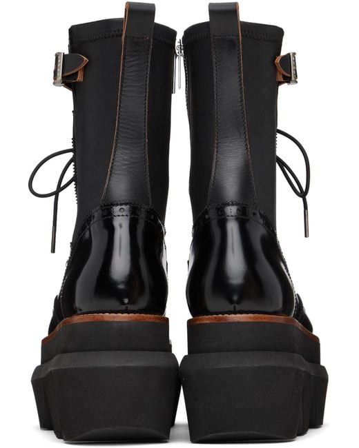 サカイ Wingtip Engineer Sock Boots Wingtip Engineer Sock Boots | sacai Official Store サカイ