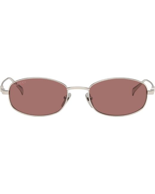 Gucci Black Oval Frame Sunglasses for men