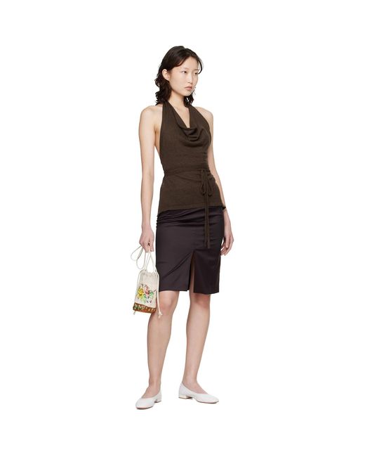 Cordera Black Merino Wool Tie Top