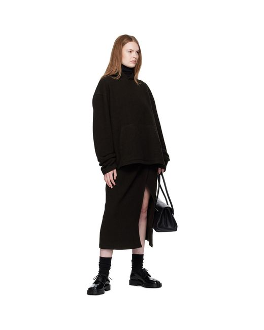 Rier Black Wrap Midi Skirt
