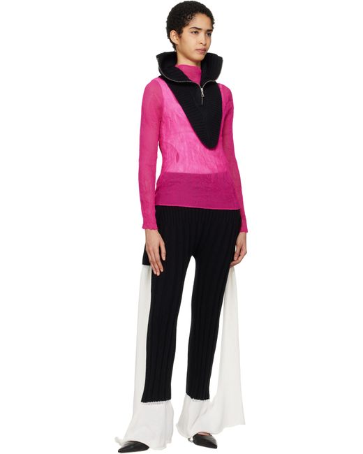 Issey Miyake Pink Chiffon Twist 3 Turtleneck