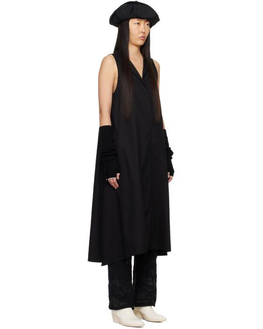 Y's Yohji Yamamoto Black Sleeveless Midi Dress