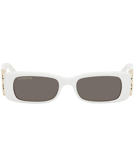 Balenciaga Black White Dynasty Rectangle Sunglasses