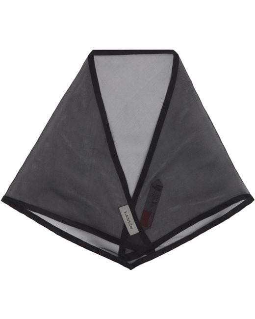 Lanvin Black Silk Organza Triangle Scarf