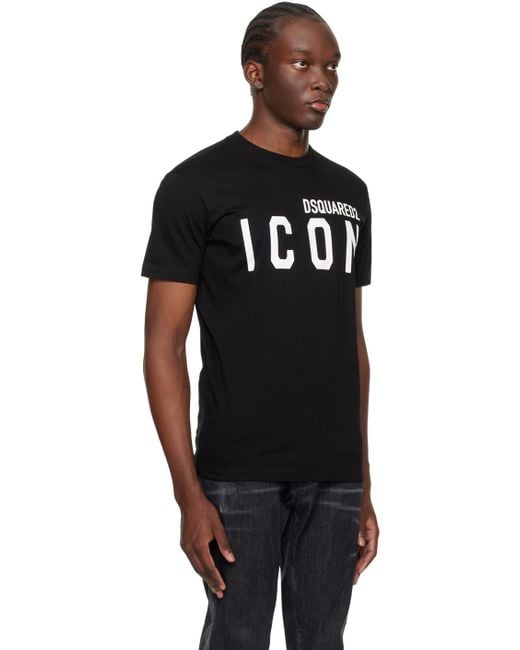 DSquared² Black Dsqua2 Be Icon Cool T-shirt for men